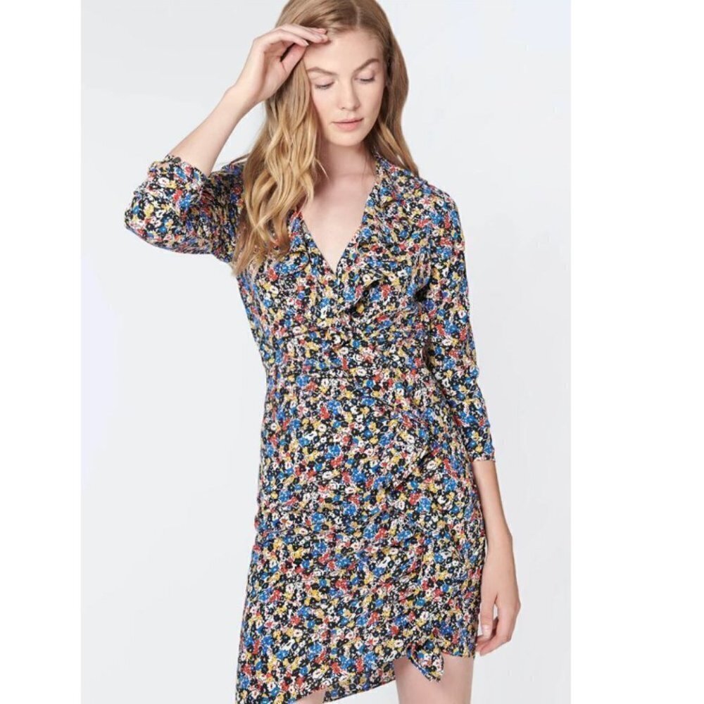 Veronica Beard Minna Silk Floral Ruffle Dress Size 4